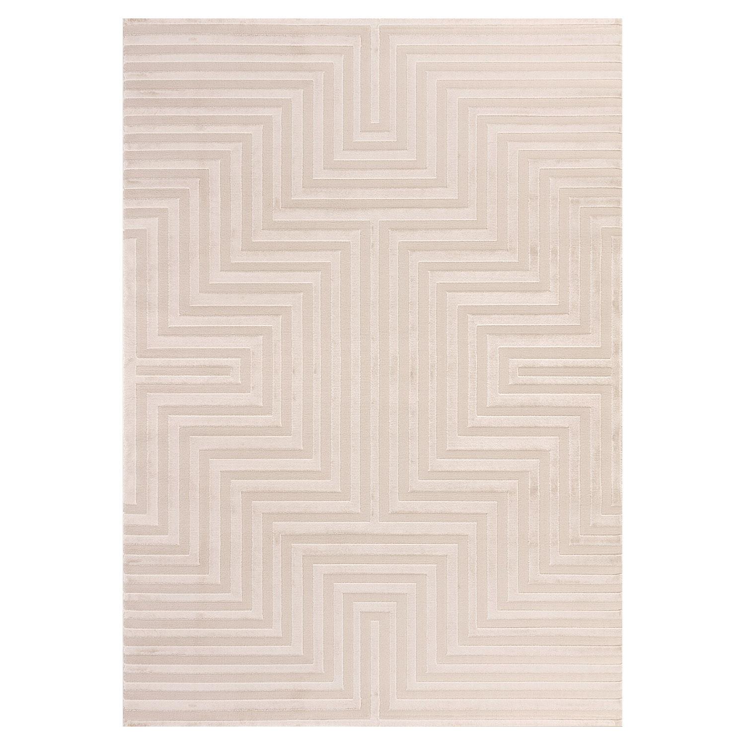 TEPPICH Kurzflor ILLER in Beige, mit 3D-Design, 120 x 170 cm - Beige, Textil (120/170cm) - KADIMA DESIGN