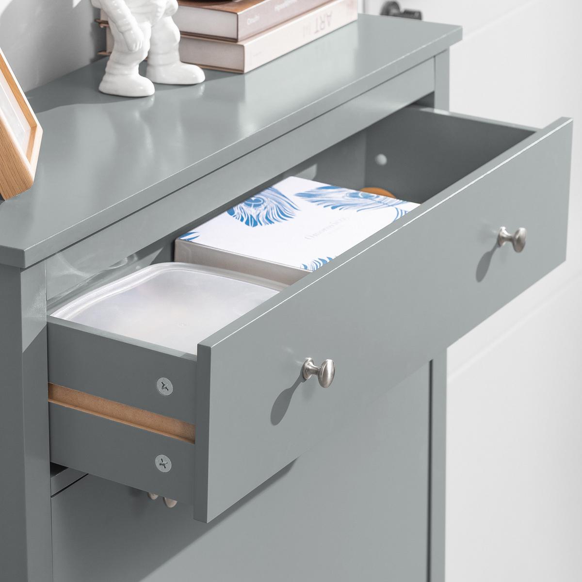 SCHUHSCHRANK Grau - Grau, Holzwerkstoff (80/108/25cm) - SoBuy