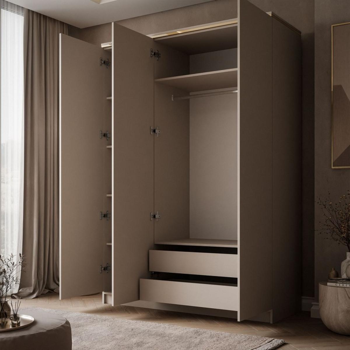KLEIDERSCHRANK AURORA KASCHMIR 3D - Kaschmir, Holzwerkstoff (150/213/55cm) - Lookway