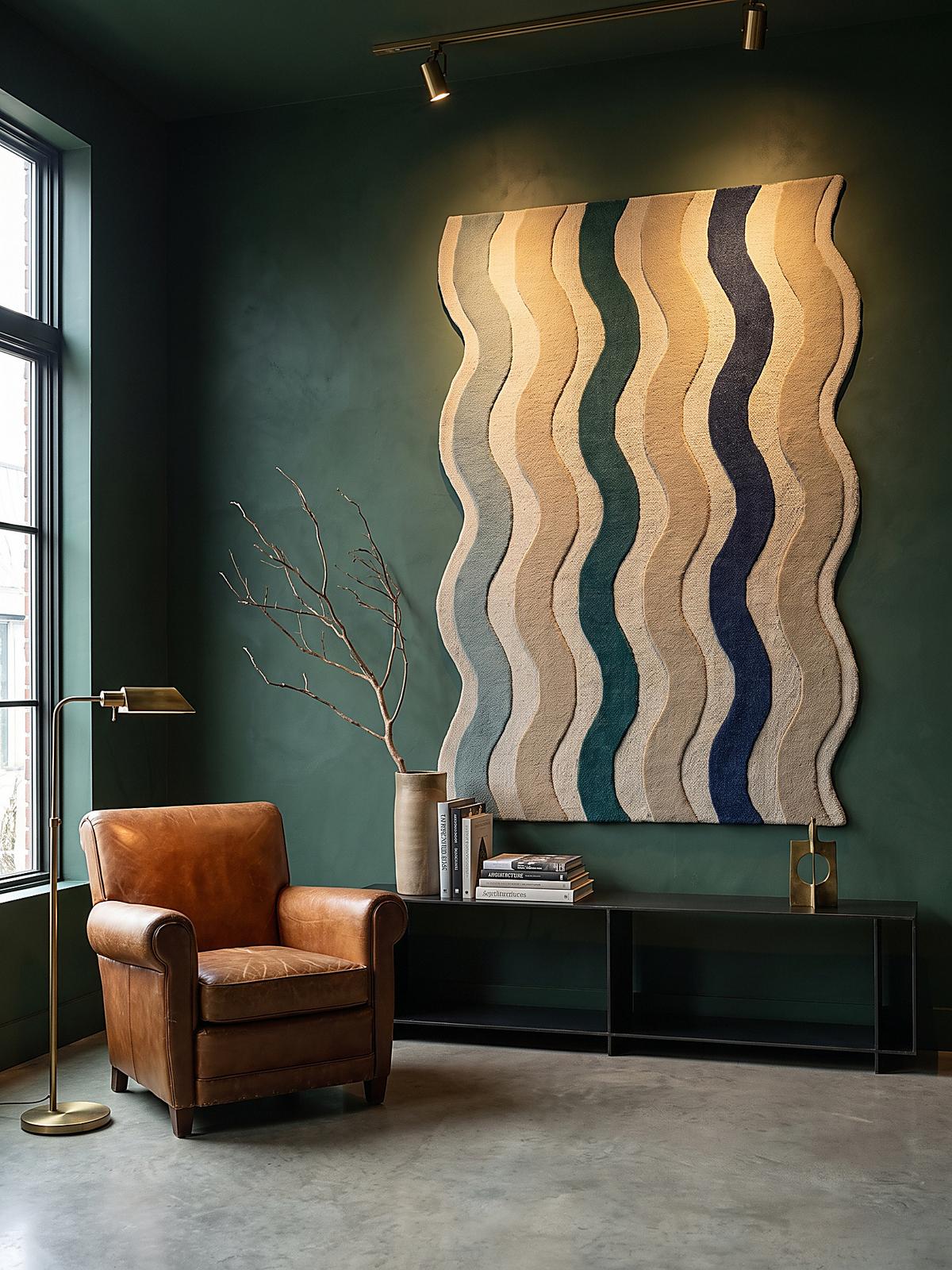 WOLLTEPPICH handgetuftet MONNOW, Wellenstreifen, Natur-Blau, 140 x 200 cm - Blau/Beige, Textil (140/200cm) - KADIMA DESIGN
