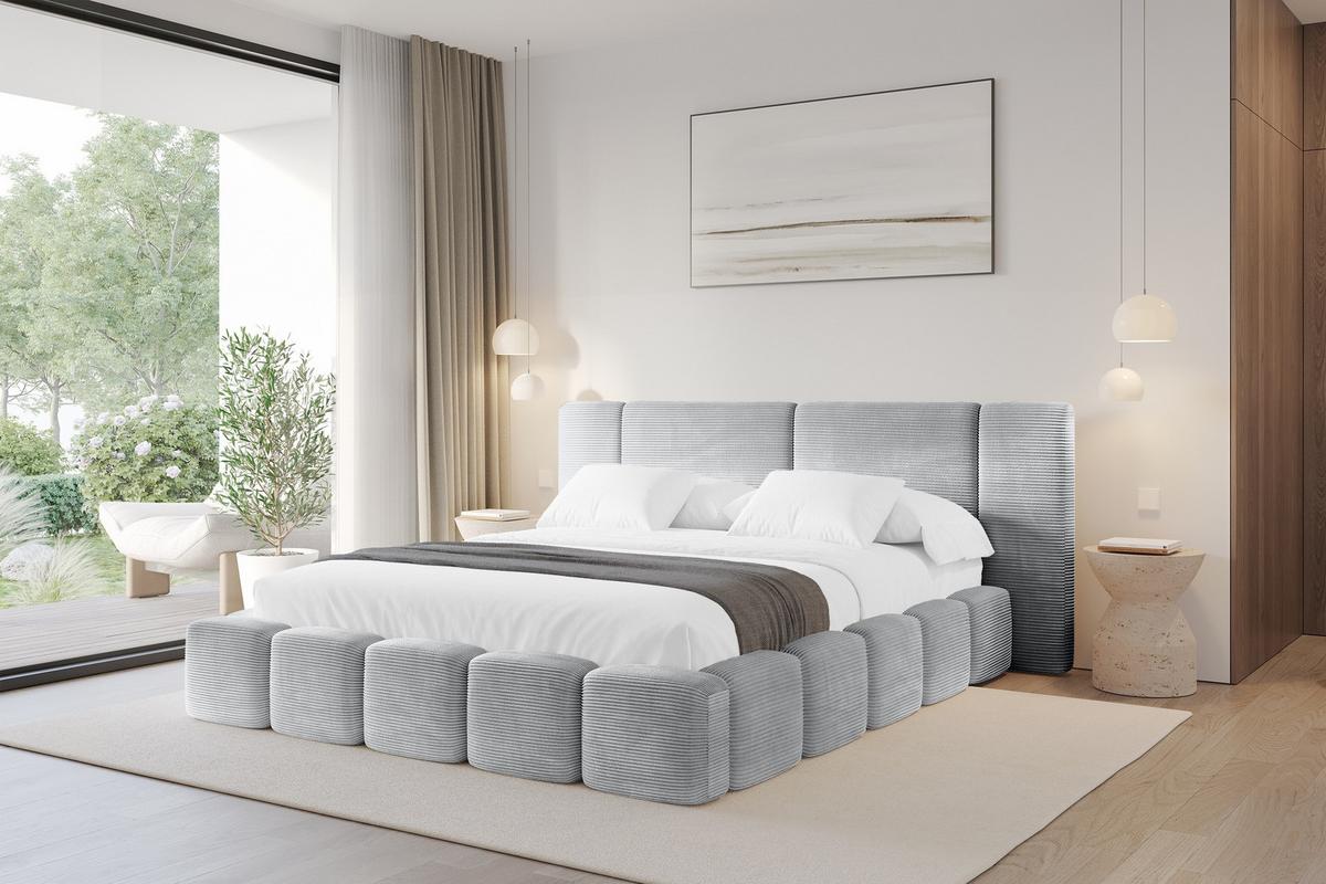 POLSTERBETT mit Bettkasten und Lattenrost, Boxbett ohne Matratze - NILO 120x200 Grau - Anthrazit, Holzwerkstoff/Textil (120/200cm) - ALTDECOR