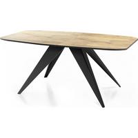 ESSTISCH Foster rechteckig ausziehbar, Lancelot Eiche 160-198/80/76 cm - Eichefarben/Schwarz, Holzwerkstoff/Metall (80/200/76cm) - WFL GROUP