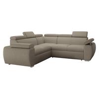 ECKSOFA Boston Maxi - Hellbraun/Chromfarben, Holz/Textil (260/260cm) - MIRJAN24