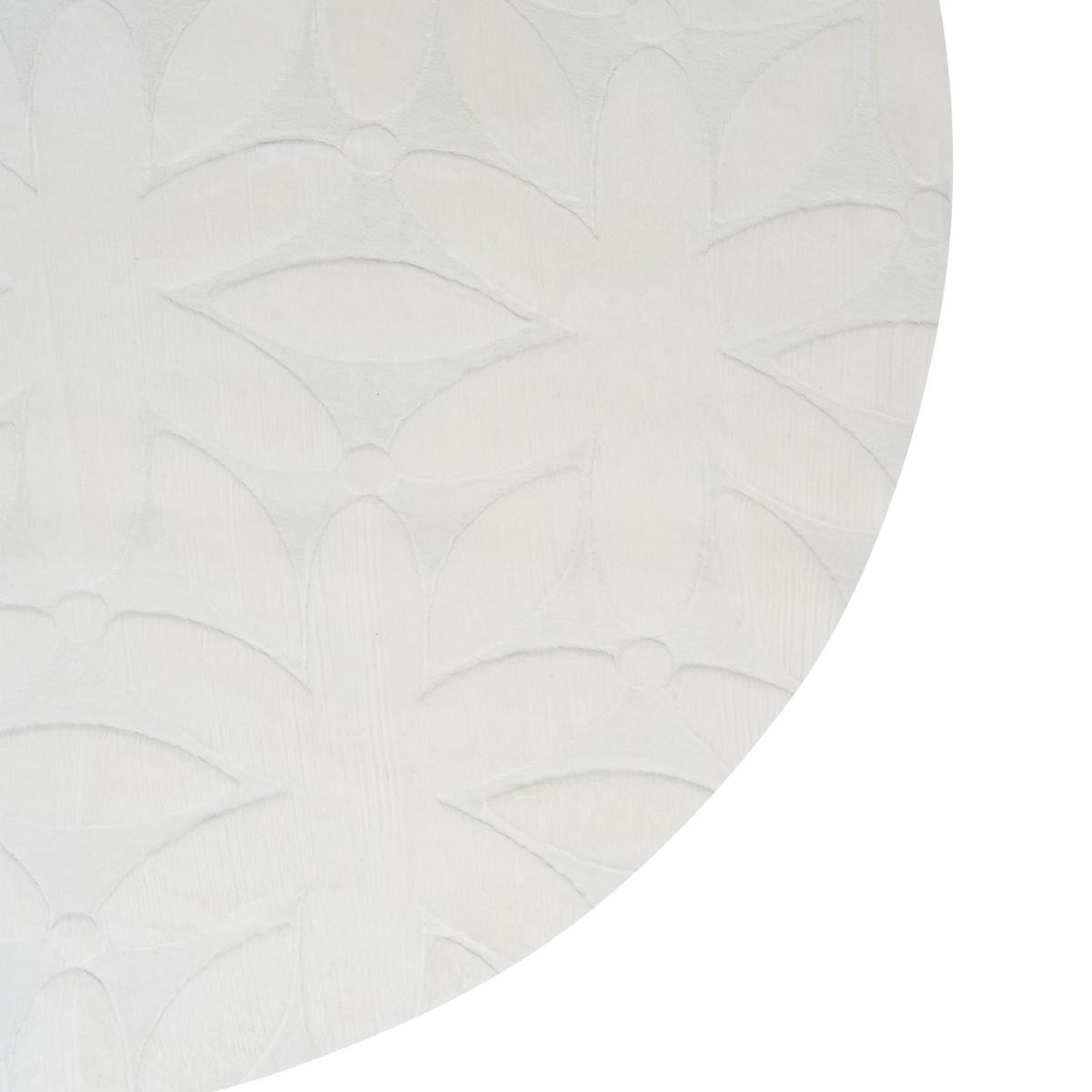 TEPPICH Cremeweiß 160 cm Hood - Creme/Weiß, Textil (160/160cm) - Beliani