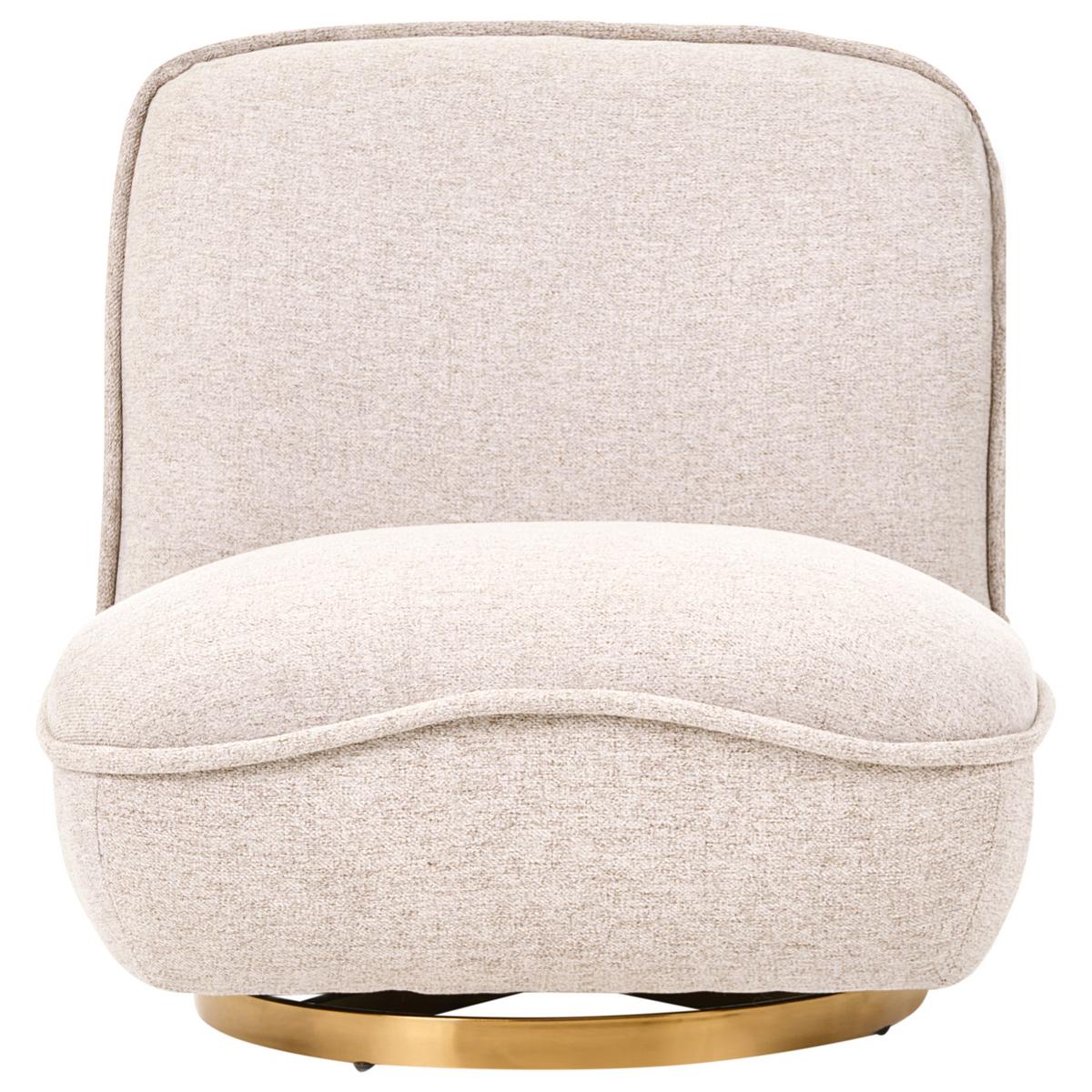 DREHSESSEL Stoff Beige Muren - Beige, Textil (80/77/89cm) - Beliani