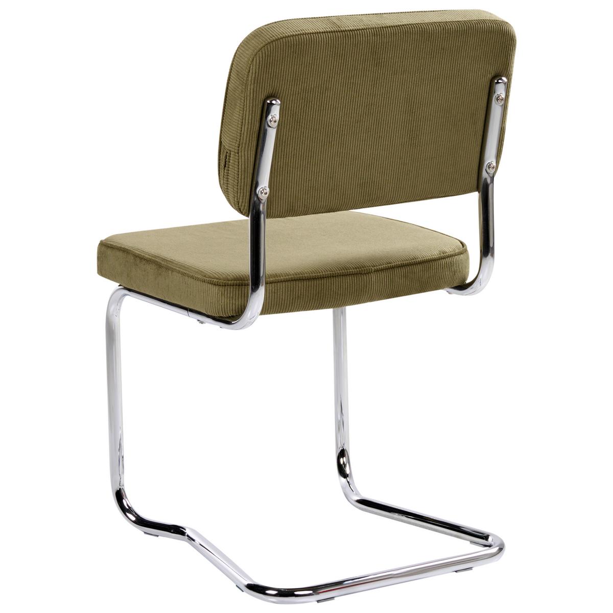 ESSZIMMERSTUHL Grün Irwin - Silberfarben/Olivgrün, Textil (50/85/53cm) - Beliani
