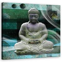 WANDBILD religiös grün - Grün, Textil (50/50cm) - Feeby