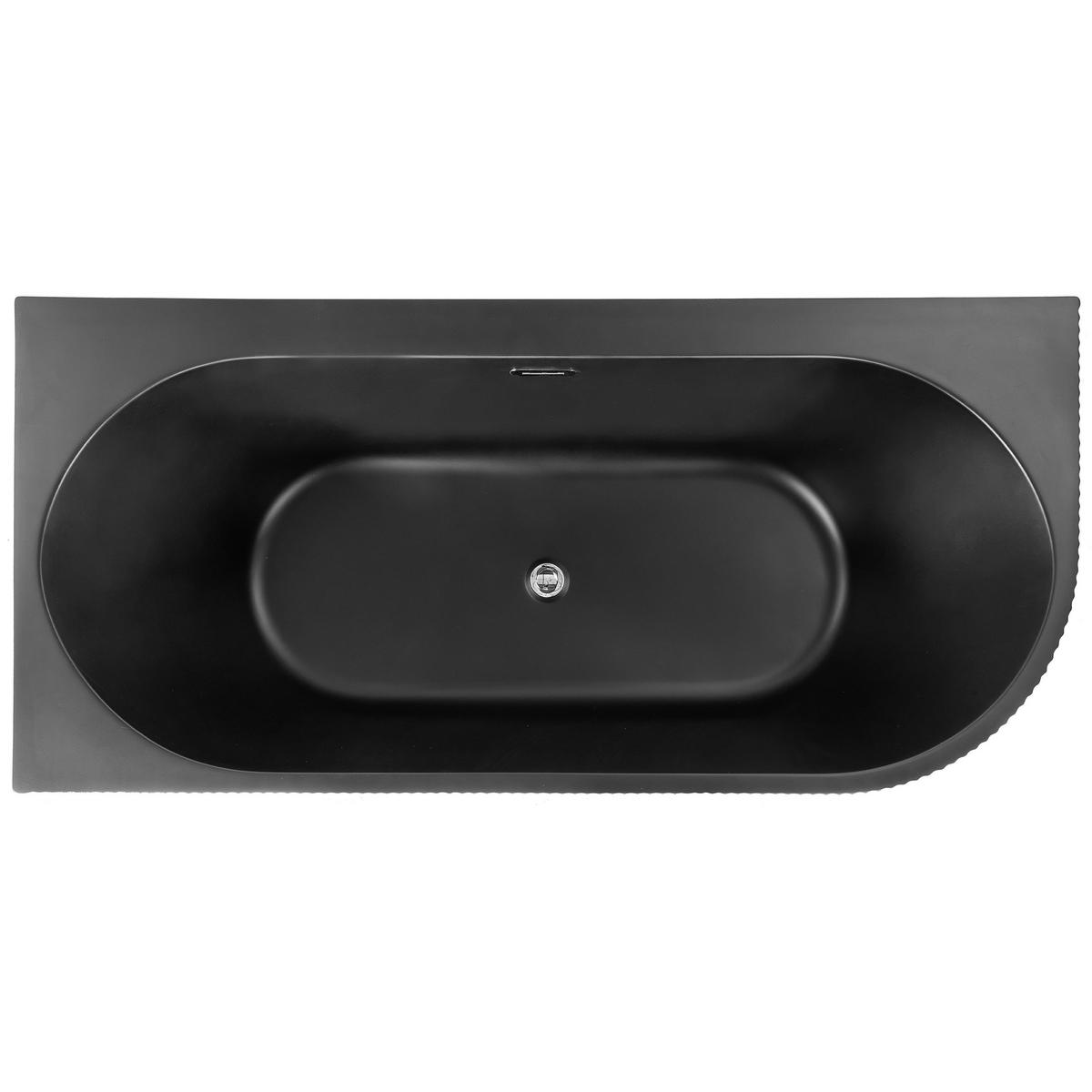 ECKBADEWANNE 80x170x60 cm schwarz Gocta - Schwarz, Kunststoff (80/60/170cm) - Beliani