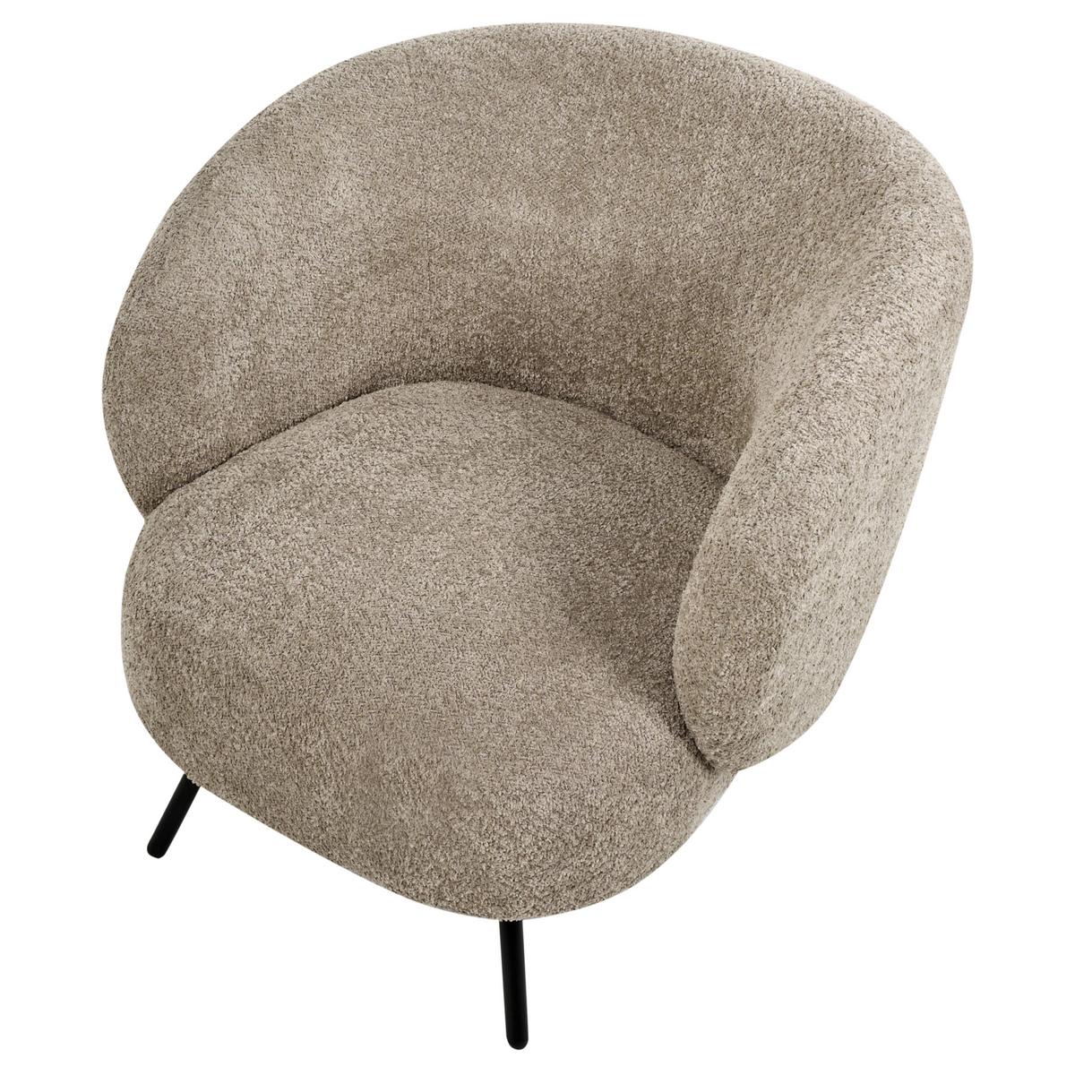 SESSEL Taupe Makela - Taupe/Schwarz, Textil (75/72/74cm) - Beliani