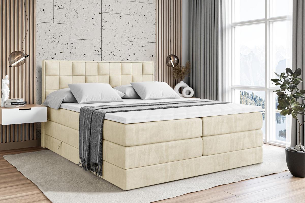 BOXSPRINGBETT ZAFIRA-BZ KING - 180 x 200 - H3/H4 - Beige - Beige, Holzwerkstoff (180/200cm) - ALTDECOR