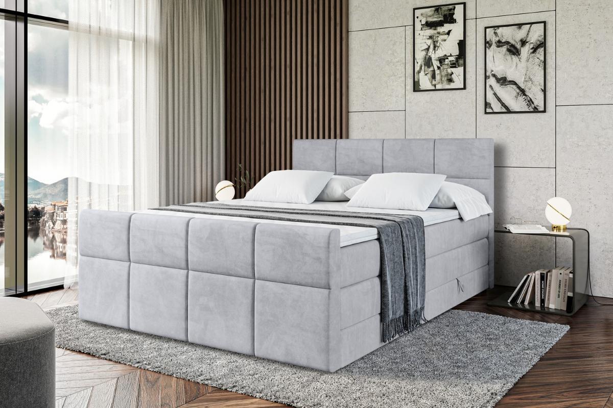 BOXSPRINGBETT ARDENI-Z KING - 140x200 - H3/H4 - Hellgrau - Hellgrau, Holzwerkstoff (140/200cm) - ALTDECOR