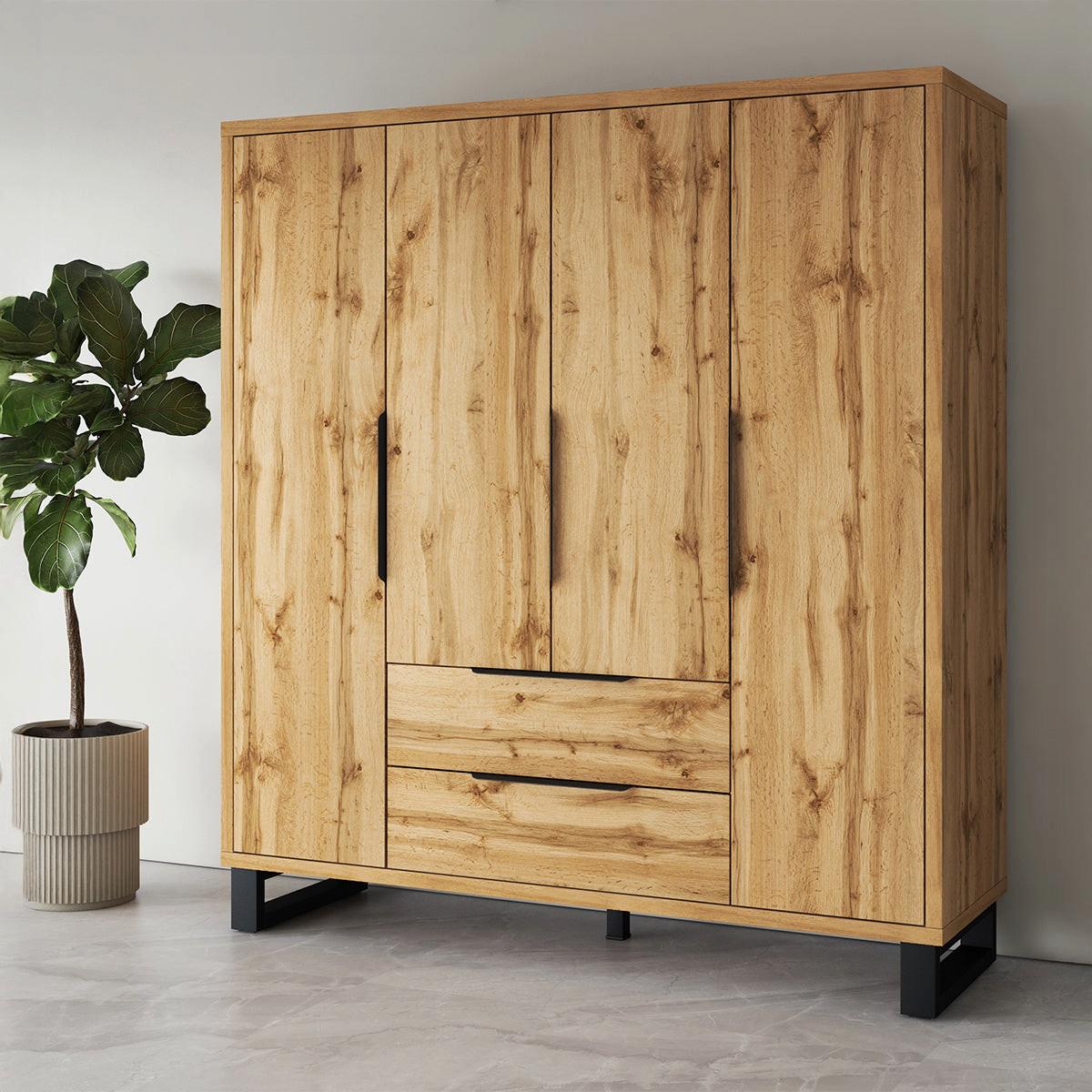 SCHRANK 4 Türen Eden Holz - Braun, Holzwerkstoff (190.7/210.3/60cm) - Petits-meubles