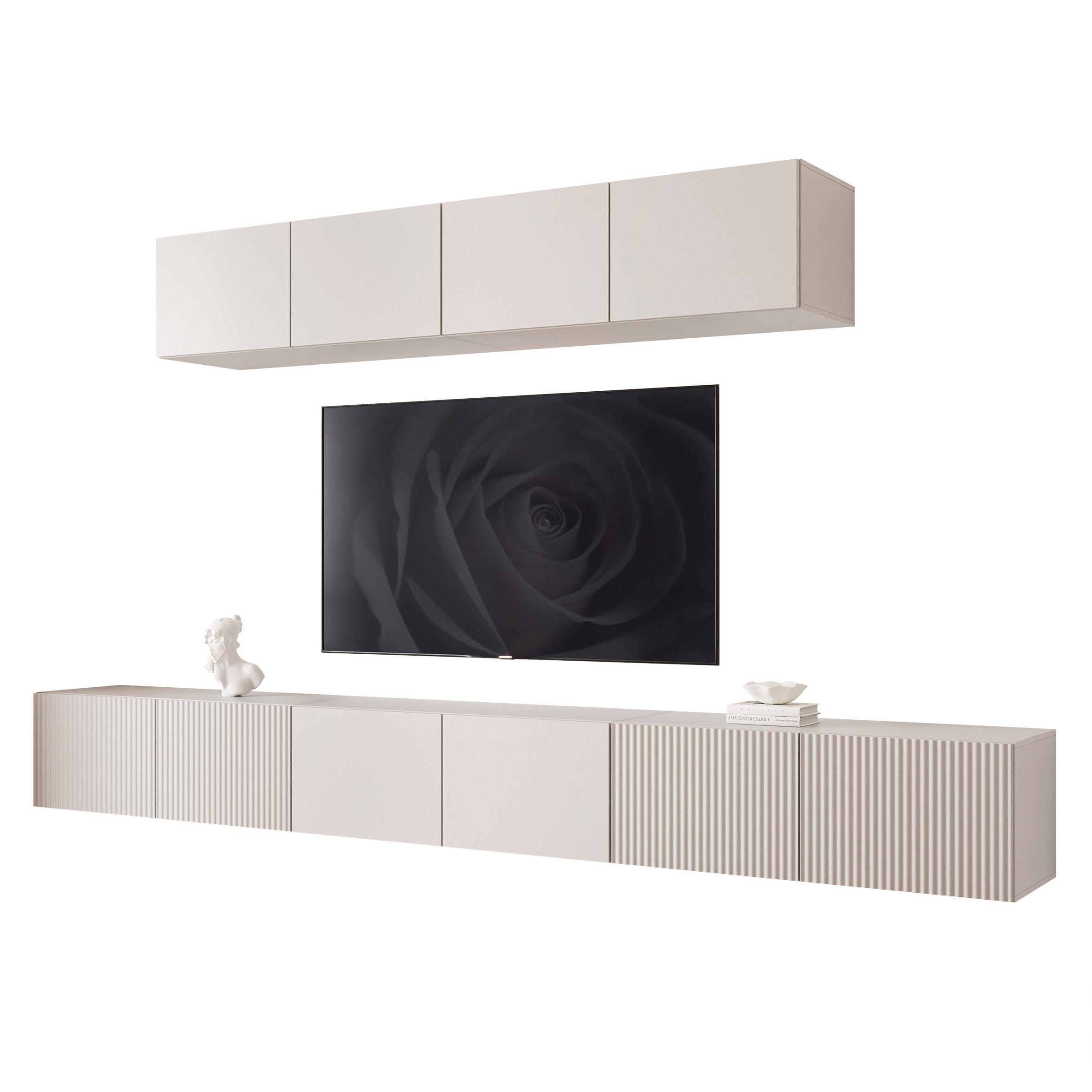 TV-LOWBOARD ANGEL VII mit LED-Beleuchtung, 300 cm Kaschmir - Kaschmir, Holzwerkstoff (300/72/40cm) - Idohome