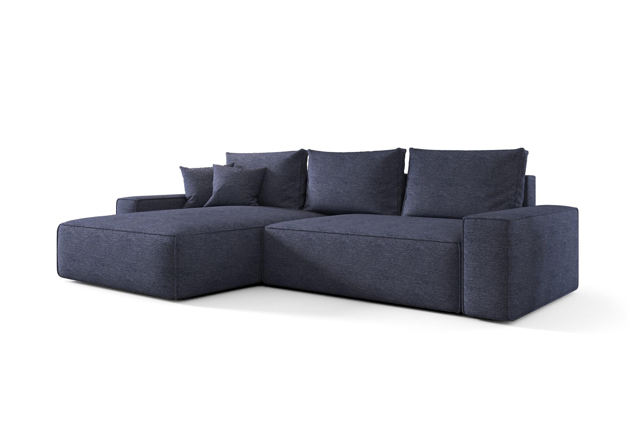 ECKSOFA Walken Mit Schlaffunktion - Blau, Holzwerkstoff/Textil (280/185cm) - Fun Möbel