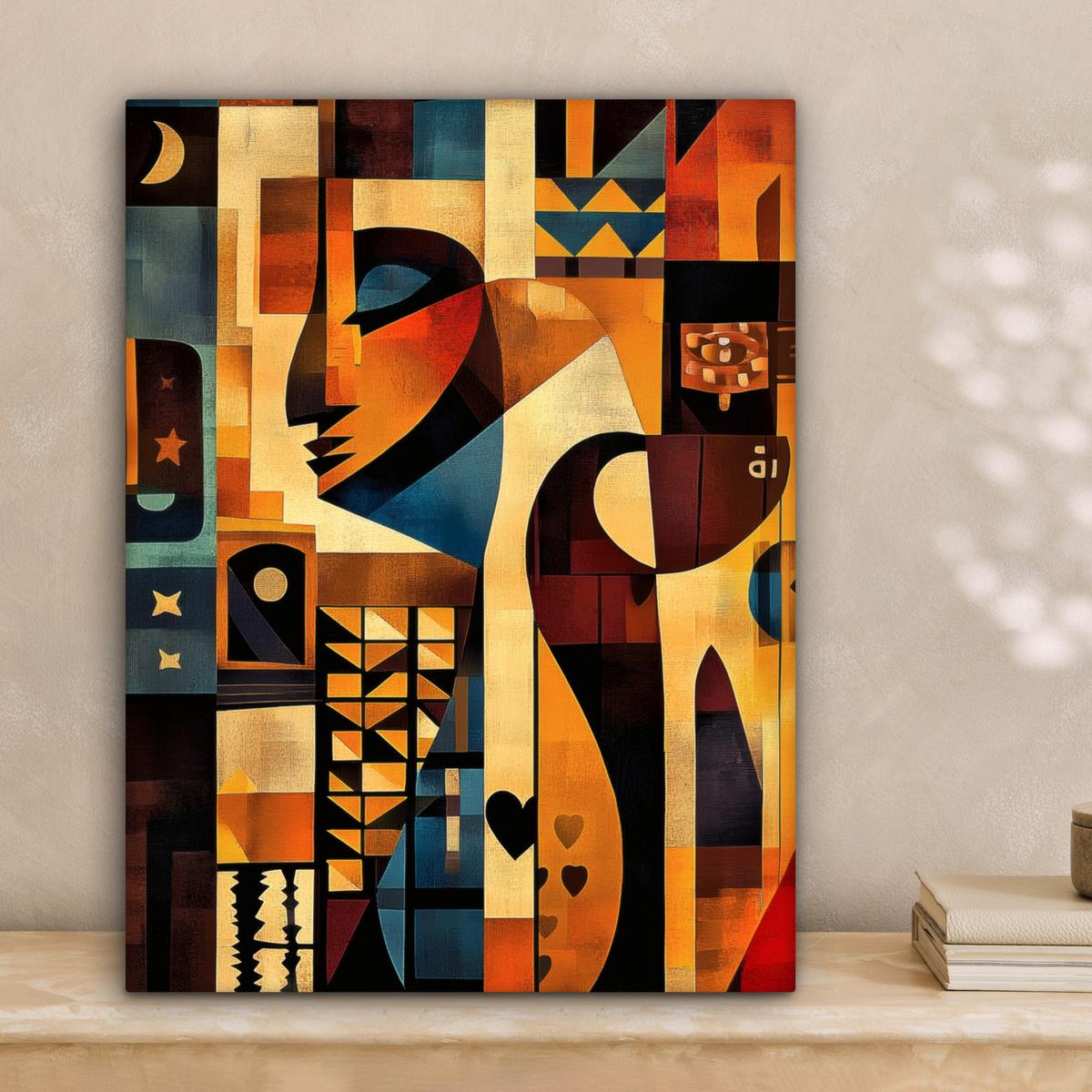 LEINWANDBILD Figuren - Abstrakt - Symbole Room Decor 30x40 cm - Terracotta, Textil (30/40cm) - MuchoWow