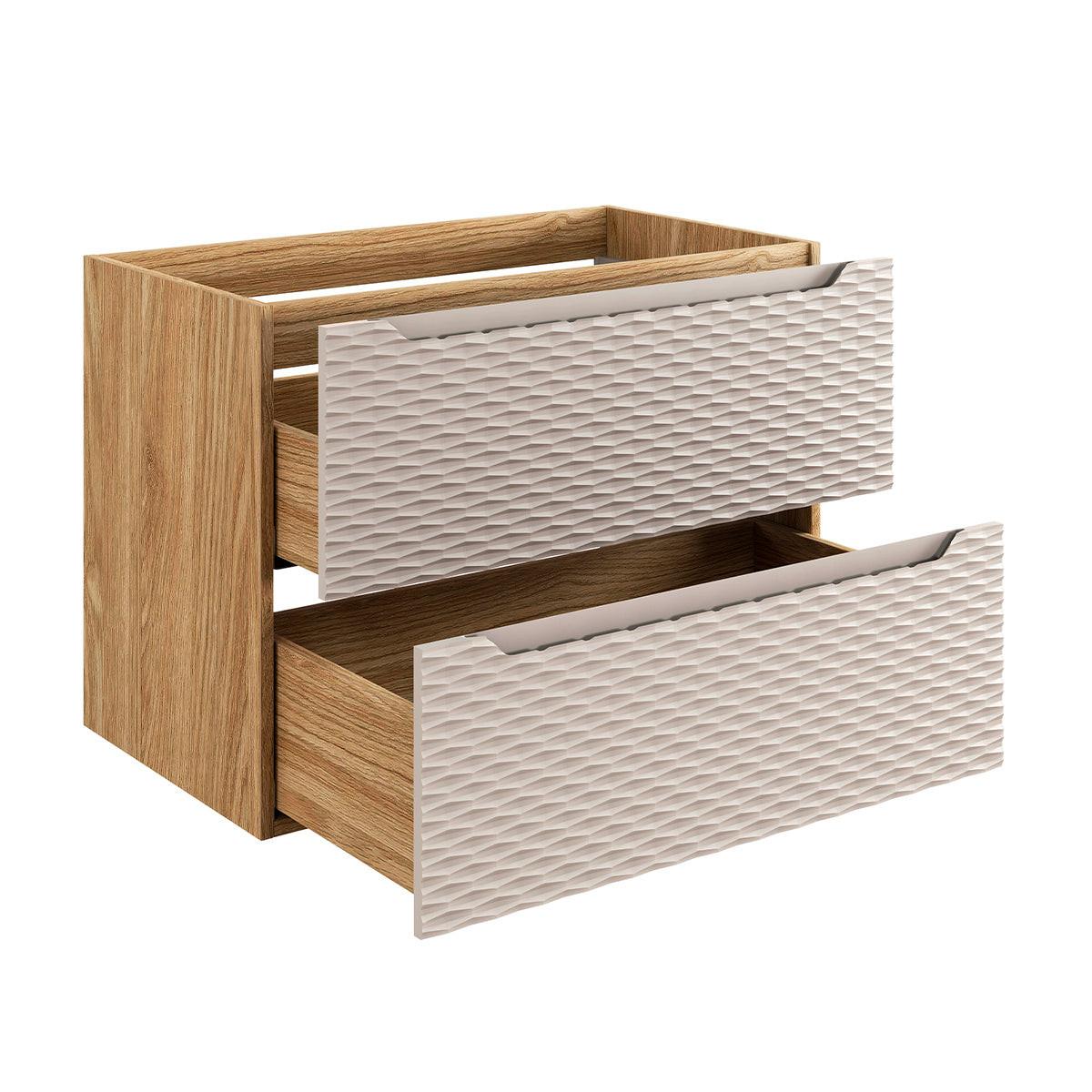WASCHTISCHUNTERSCHRANK 80cm Elora Beige und Holz - Braun, Holzwerkstoff (80/57/46cm) - Petits-meubles