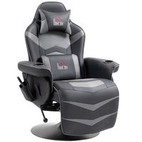 RELAXSESSEL mit Massagefunktion, Elektrisch Fernsehsessel mit Liegefunktion - Schwarz/Grau, Leder/Kunststoff (82.5/111.5/78cm) - HOMCOM