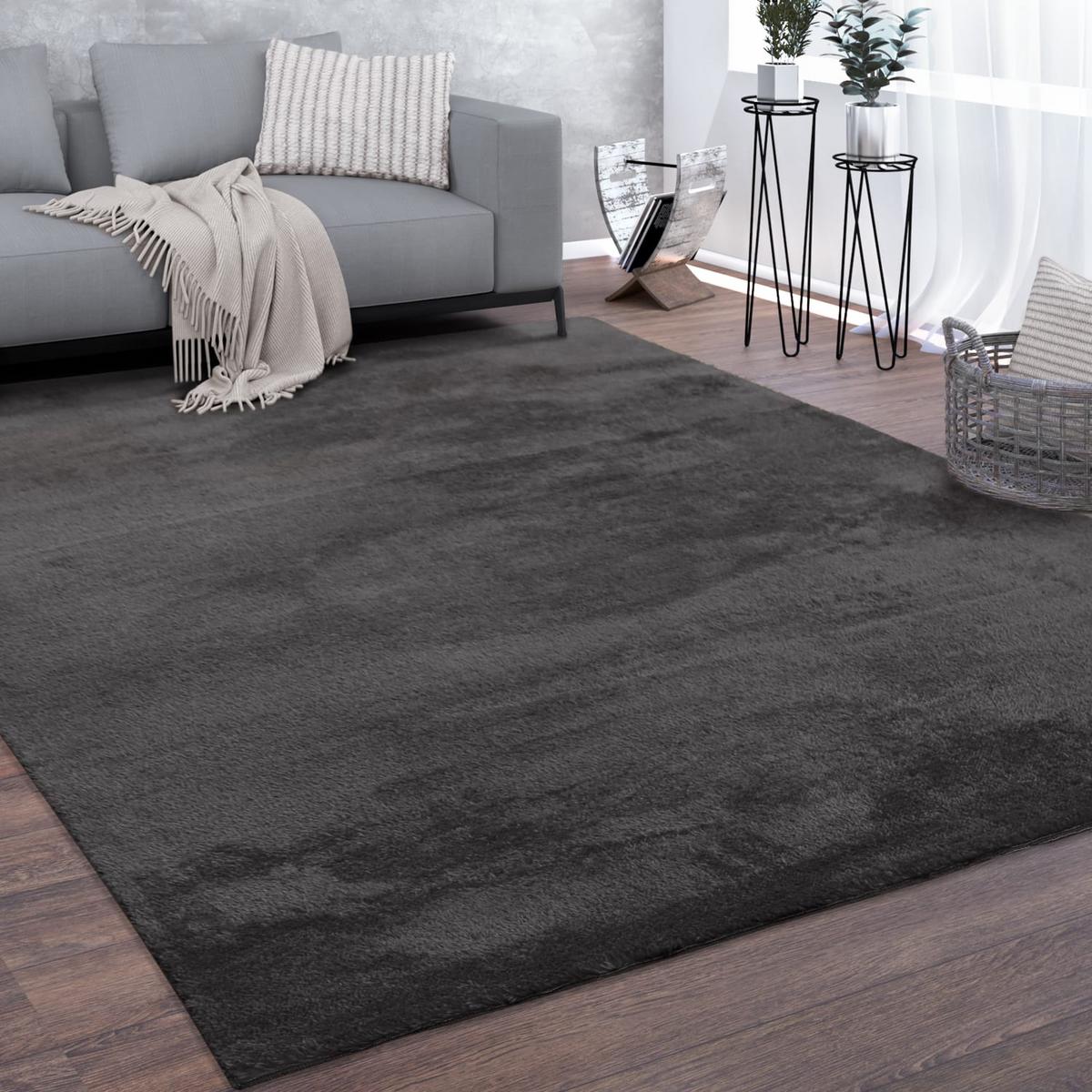 KURZFLORTEPPICH, einfarbig, Anthrazit, 100 x 200 cm - Anthrazit, Textil (100/200cm) - KADIMA DESIGN