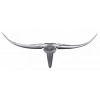 WANDDEKO Bull Geweih aus Aluminium 125 cm Breite, Silber 74x5x35 cm - Silberfarben, Metall (74/35/5cm) - KADIMA DESIGN