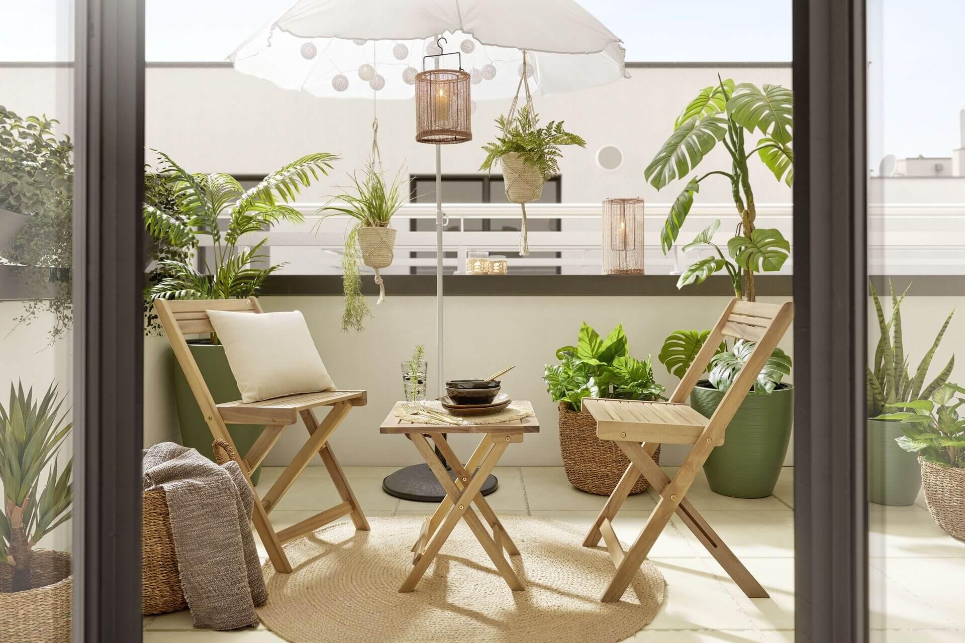 Leseno pohištvo za balkon, set za balkon
