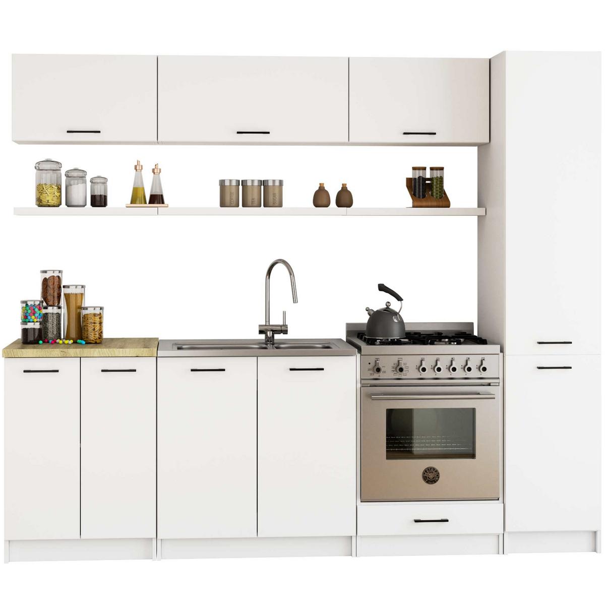 HOCHSCHRANK Weiß, Weiß 205/40/57 - Weiß, Holzwerkstoff (40/205/57cm) - RAUMHIRSCH FURNITURE