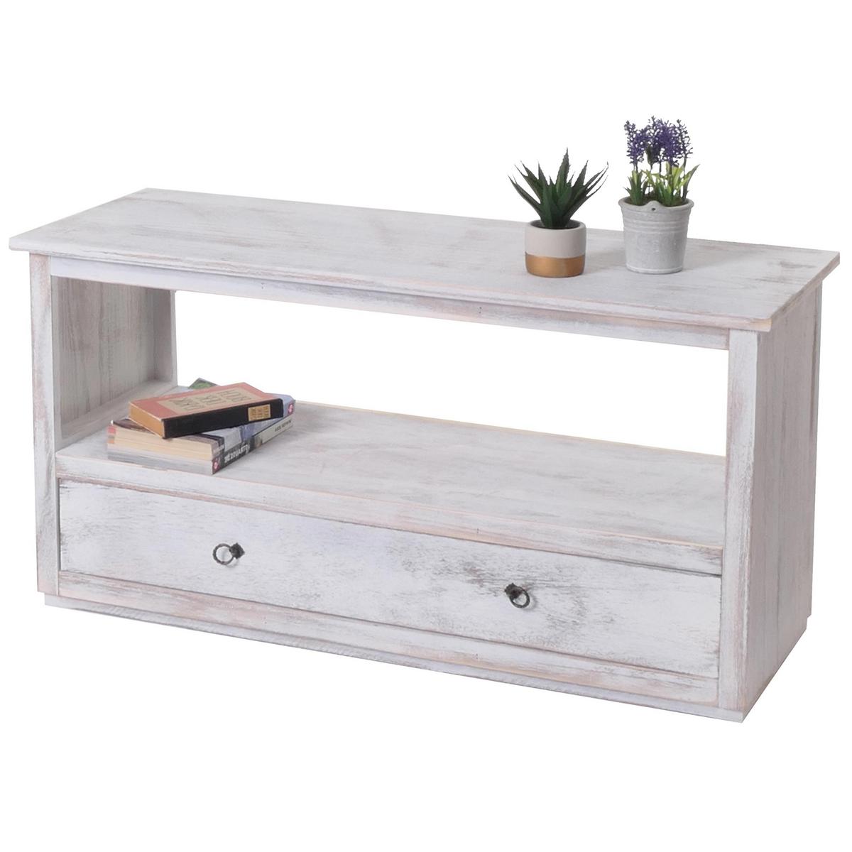 COUCHTISCH SHABBY--LOOK quader Weiß - Weiß, Holz (39/110/53cm) - MCW