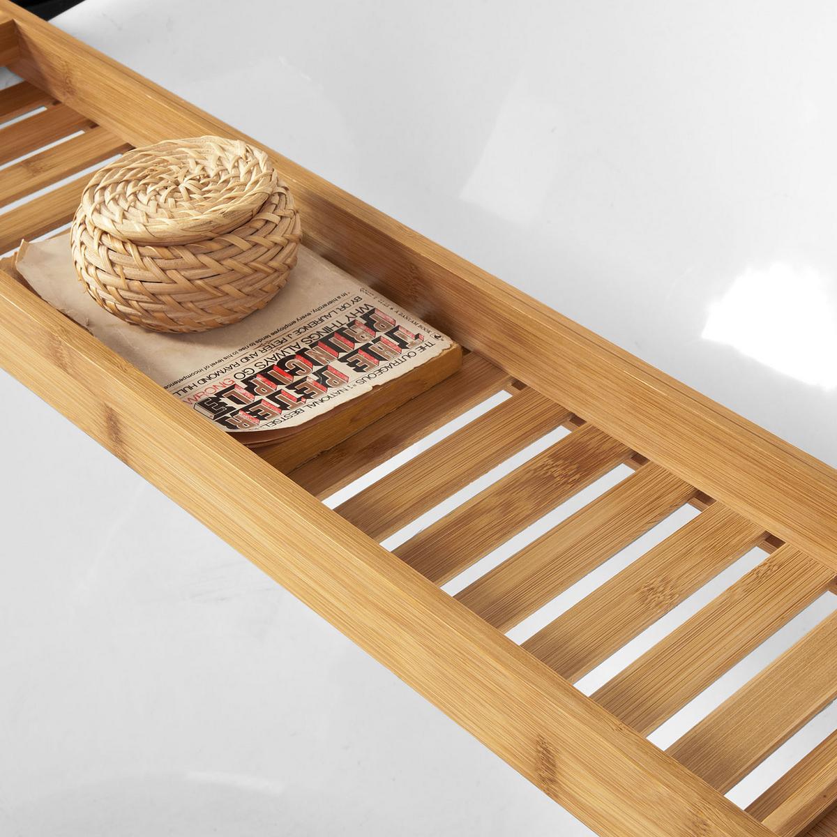 BADEWANNENABLAGE 80cm - Naturfarben, Holz (80/5/15cm) - SoBuy