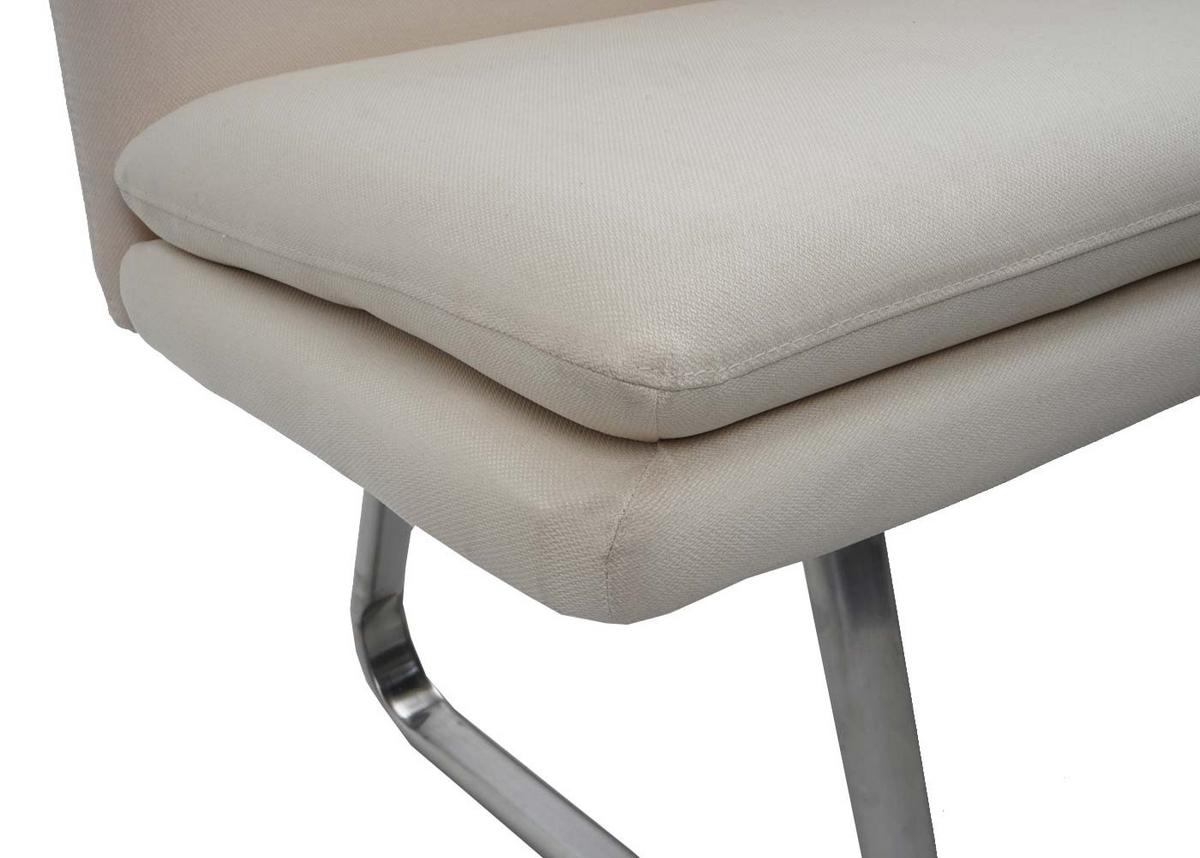 SITZBANK Cremeweiß, Silber - Beige/Silberfarben, Textil (160/90/58cm) - MCW
