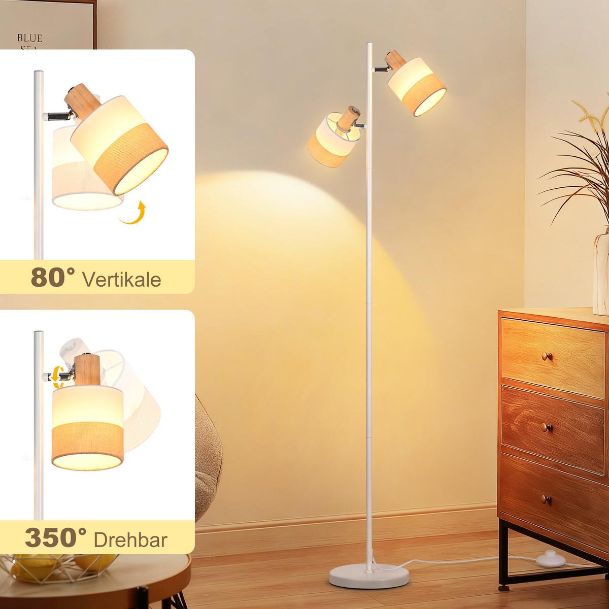STEHLAMPE Luminar 27/22/146 cm - Weiß, Metall (27/22/145cm) - ZMH