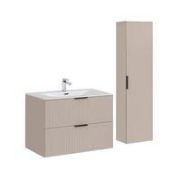 BADMÖBEL 80.2cm Adriel 2er-Set Kaschmir - Beige, Holzwerkstoff (80.2/57/46cm) - Petits-meubles