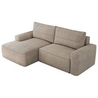 ECKSOFA BELLUNO L Beige Strukture - Links - Beige/Schwarz, Textil (144/233cm) - MKS