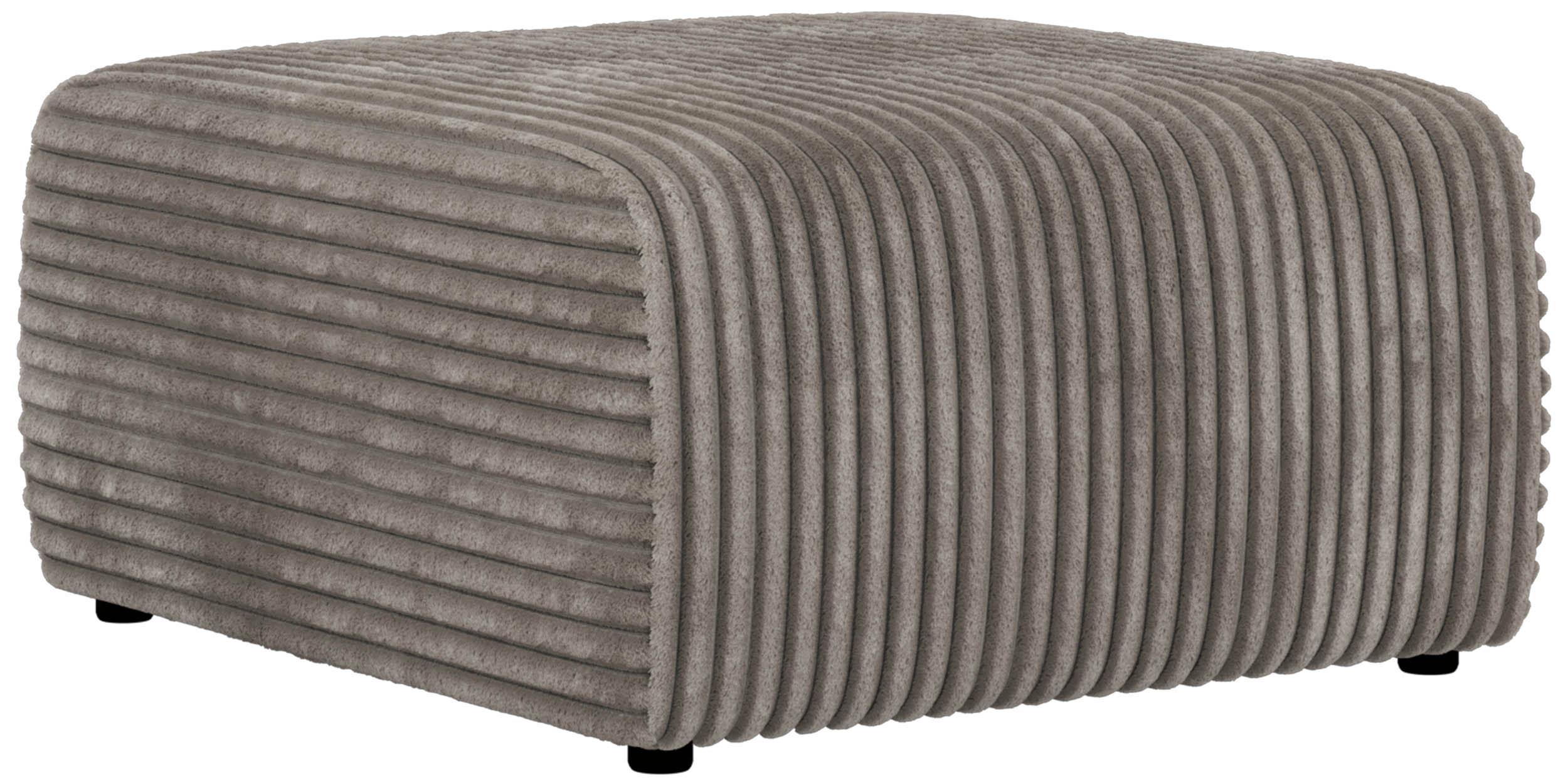 POUF NESSARO - Hellbraun Cord - Hellbraun/Schwarz, Kunststoff/Textil (87/44/96cm) - MKS