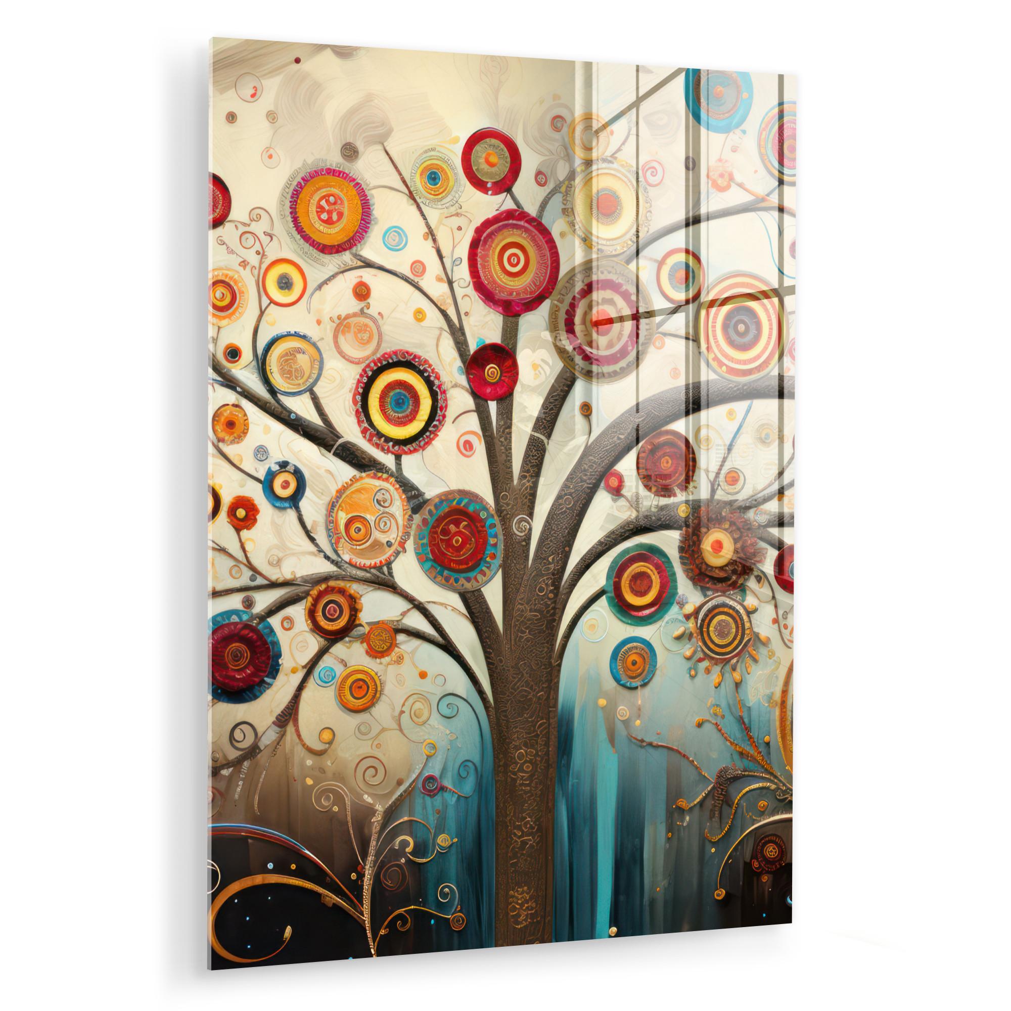 ACRYLGLASBILD Baum - Baum des Lebens - Farbe 60x80 cm - Braun, Glas (60/80cm) - MuchoWow