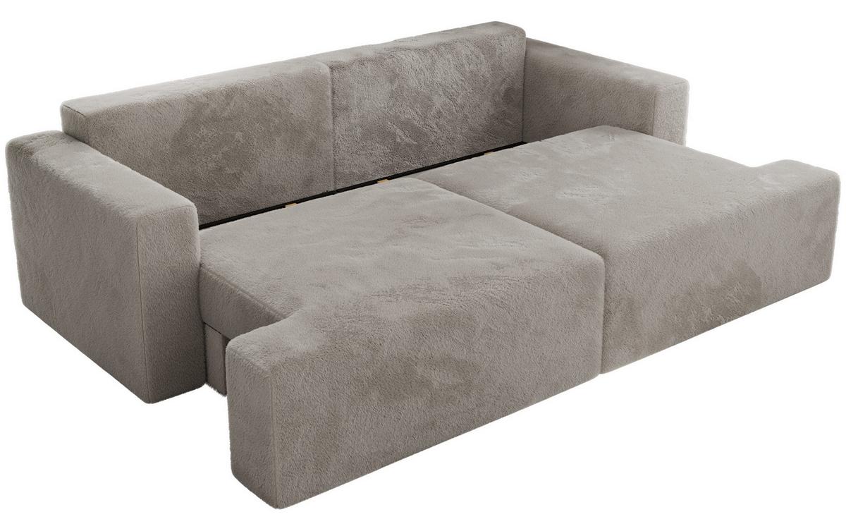 4-SITZER SOFA VIRELLA Hellgrau Plüsch - Hellgrau/Schwarz, Kunststoff/Textil (240/88/115cm) - MKS
