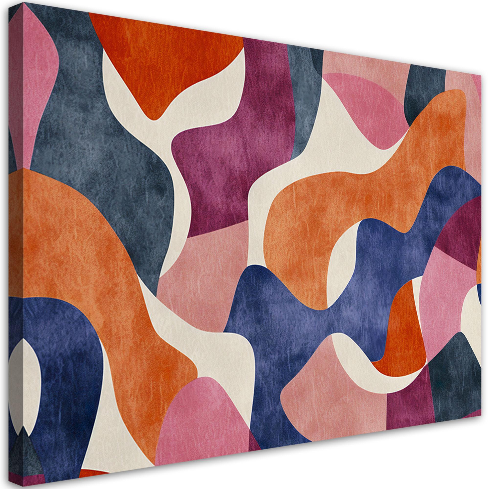 LEINWANDBILD Vintage bunte Abstraktion 60x40cm - Multicolor, Textil (60/40cm) - Feeby