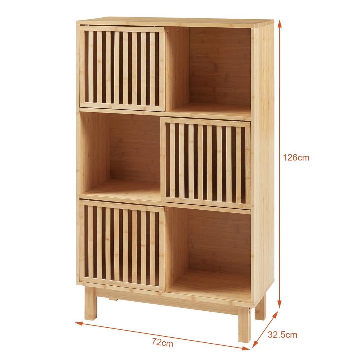 BÜCHERREGAL Ypäjä - Naturfarben, Holz (76/126/32.5cm) - [en.casa]
