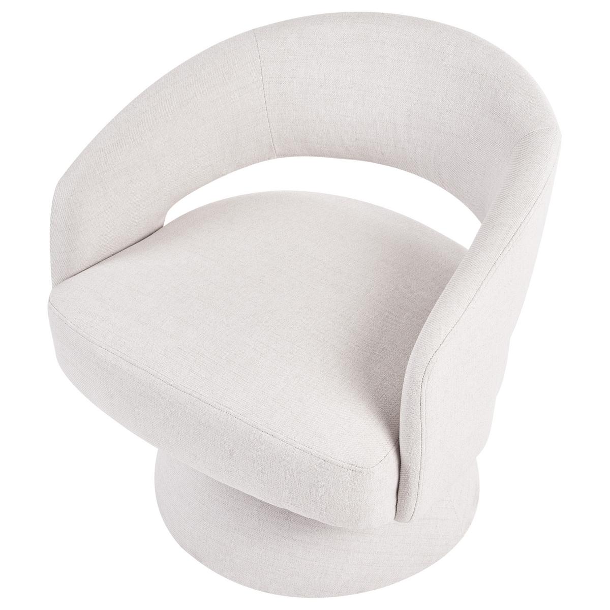 DREHSESSEL Cremeweiß Eidal - Weiß, Textil (68/71/68cm) - Beliani