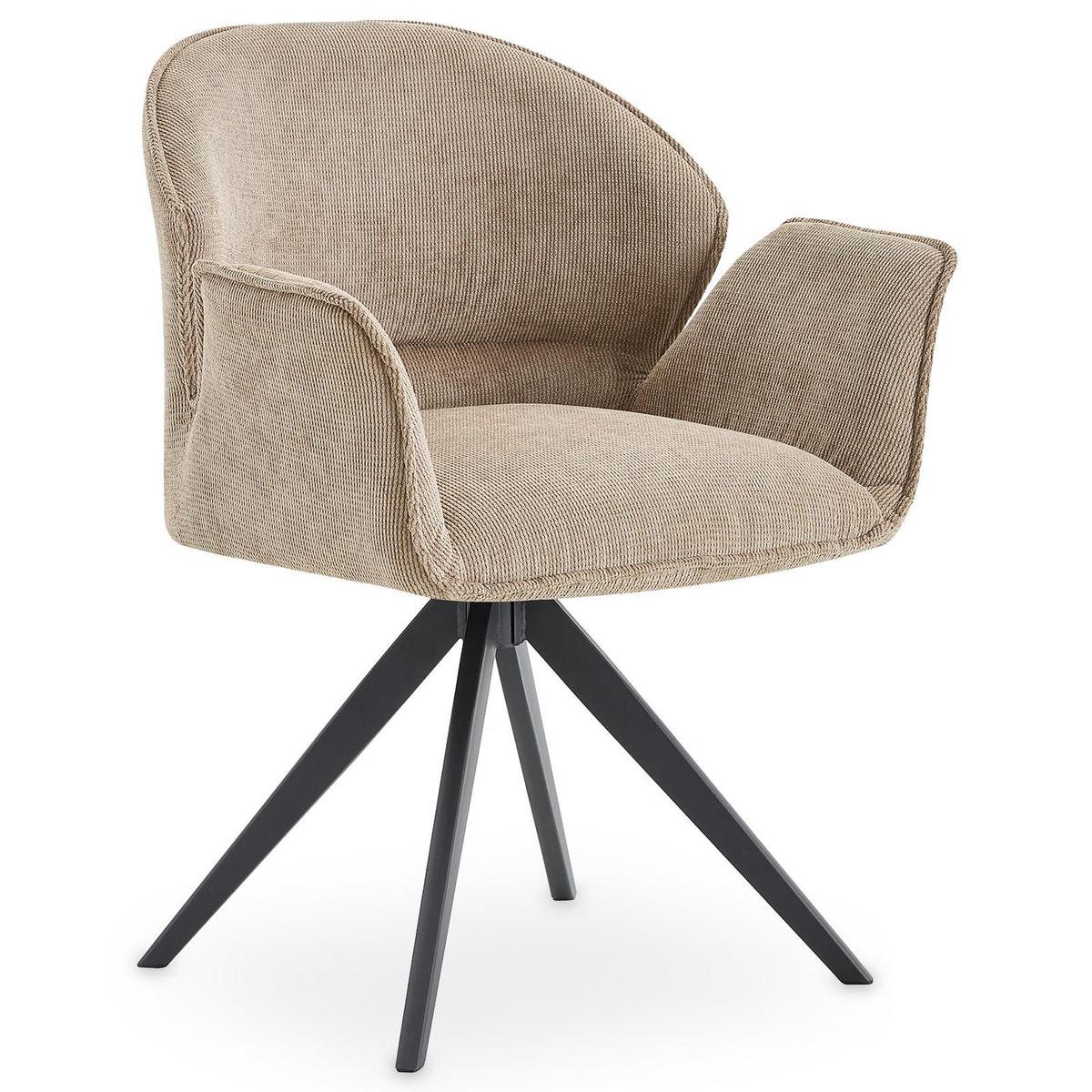 ESSZIMMERSTÜHLE GIRONA 2er-Set greige - Greige, Textil (63/80/55cm) - IDIMEX