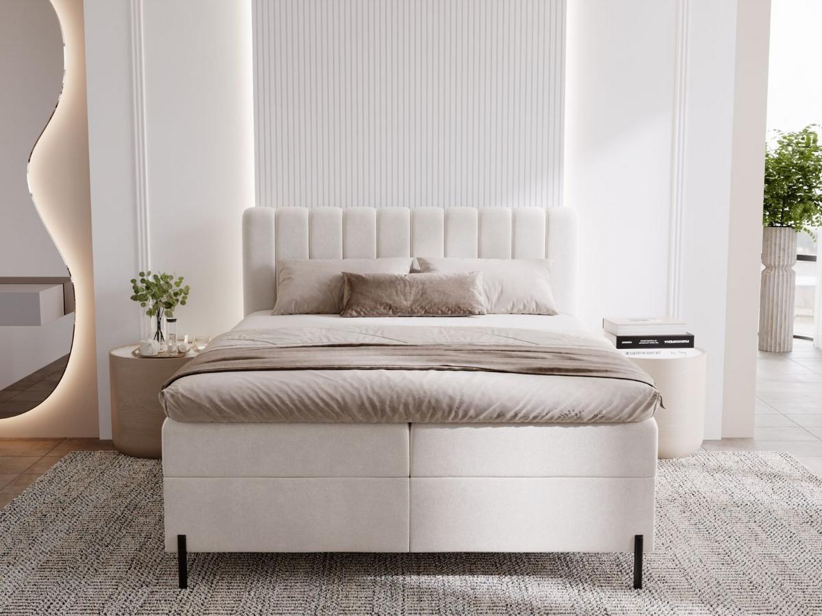 BOXBETT Primavera 160x200 Creme - Creme, Holz/Textil (160/200cm) - Graingold
