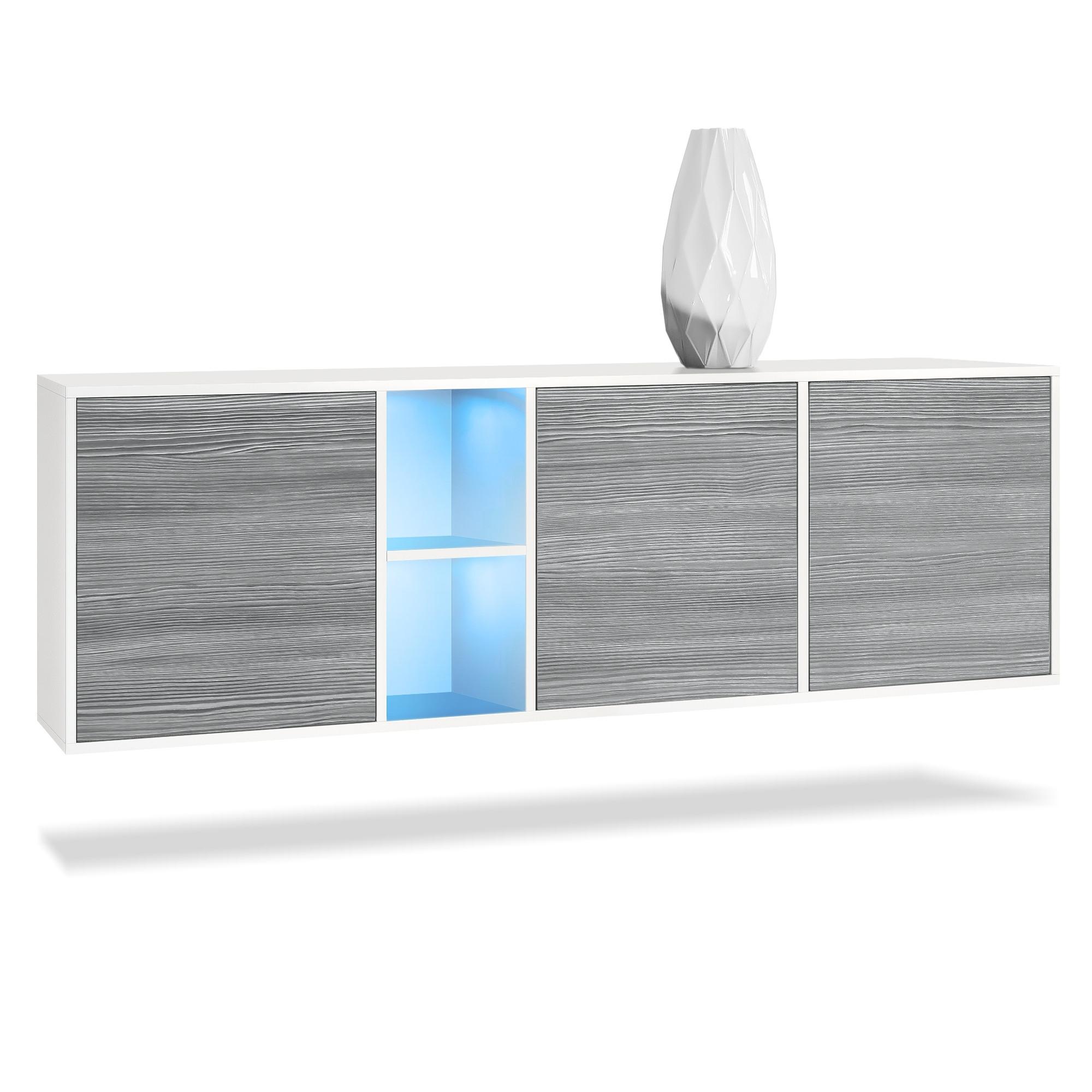 SIDEBOARD Cuba Türen in Avola-Anthrazit - Anthrazit, Holzwerkstoff (182/53/35cm) - Vladon