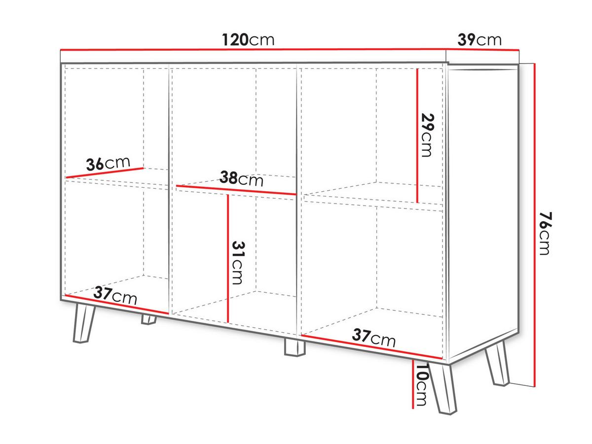 KOMMODE Phuket 120 - Graphitfarben/Schwarz, Holzwerkstoff/Kunststoff (120/76/39cm) - MIRJAN24