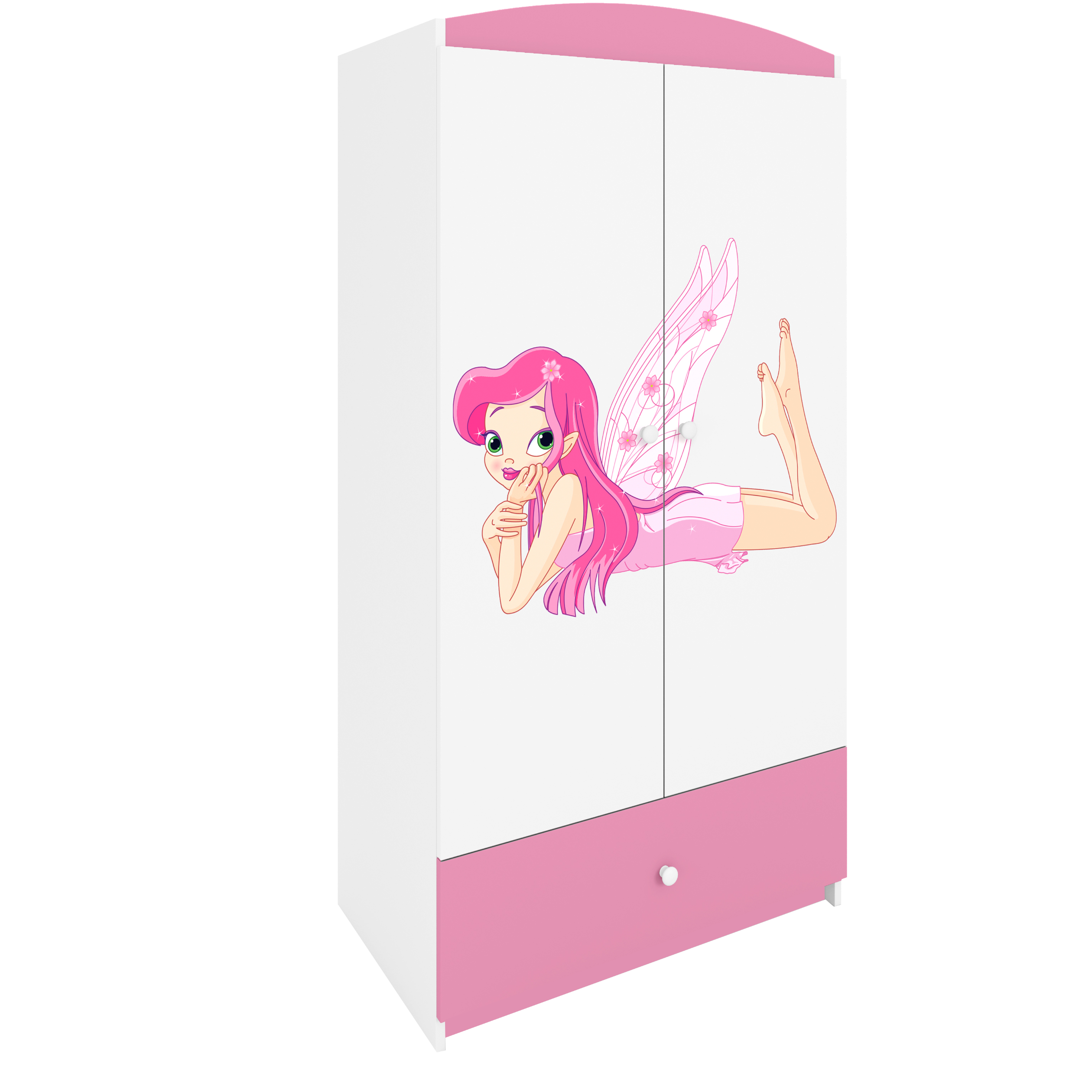 KINDERKLEIDERSCHRANK Elfe II - Hellrosa, Holzwerkstoff (90/175/52cm) - RAUMHIRSCH FURNITURE