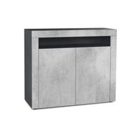 KOMMODE Valencia Beton Oxid Optik/ Beton Oxid Optik - Hellgrau, Holzwerkstoff (108/92/40cm) - Vladon