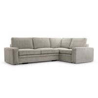 ECKSOFA L Form Treville Hellgrau 296/196/94 cm – Rechts, mit Bettkasten und Schlaffunktion - Hellgrau/Schwarz, Kunststoff/Textil (296/196cm) - AX Living