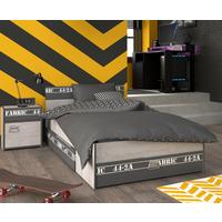 JUGENDZIMMER Set 4-tlg mit Gamingtisch Bett 90 x 200 Kommode - Chromfarben/Eschefarben, Holzwerkstoff/Kunststoff (99/87/207cm) - Parisot Meuble