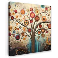 LEINWANDBILD Baum - Baum des Lebens - Farbe Deko Wohnzimmer 20x20 cm - Braun, Textil (20/20cm) - MuchoWow