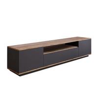 TV-MÖBEL mit 3 Türen - L180 cm - Eiche Artisan/Grau, Holz/Holzwerkstoff (44.5/44.6/180cm) - Calicosy