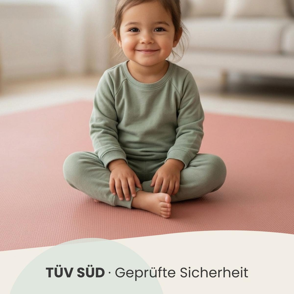 SPIELMATTE mit Rand - 180/90/1 cm Puzzlematte Rosa - Rosa, Kunststoff (30/30cm) - Littletom
