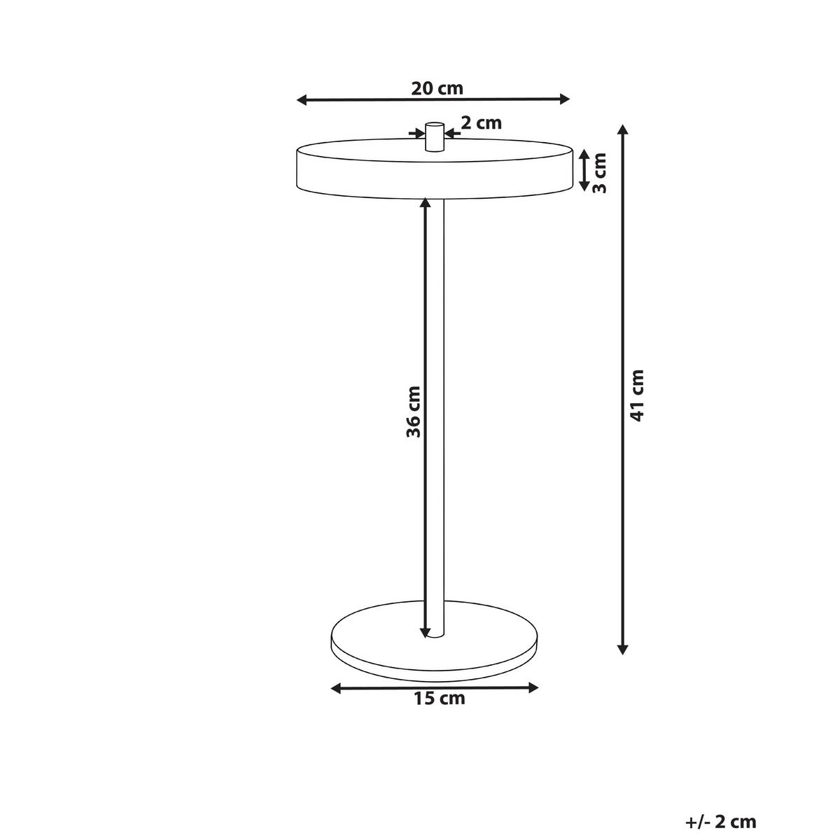 LED Tischlampe mit Dimmer Metall Schwarz Evenlode - Messingfarben/Schwarz, Metall (20/20/41cm) - Beliani