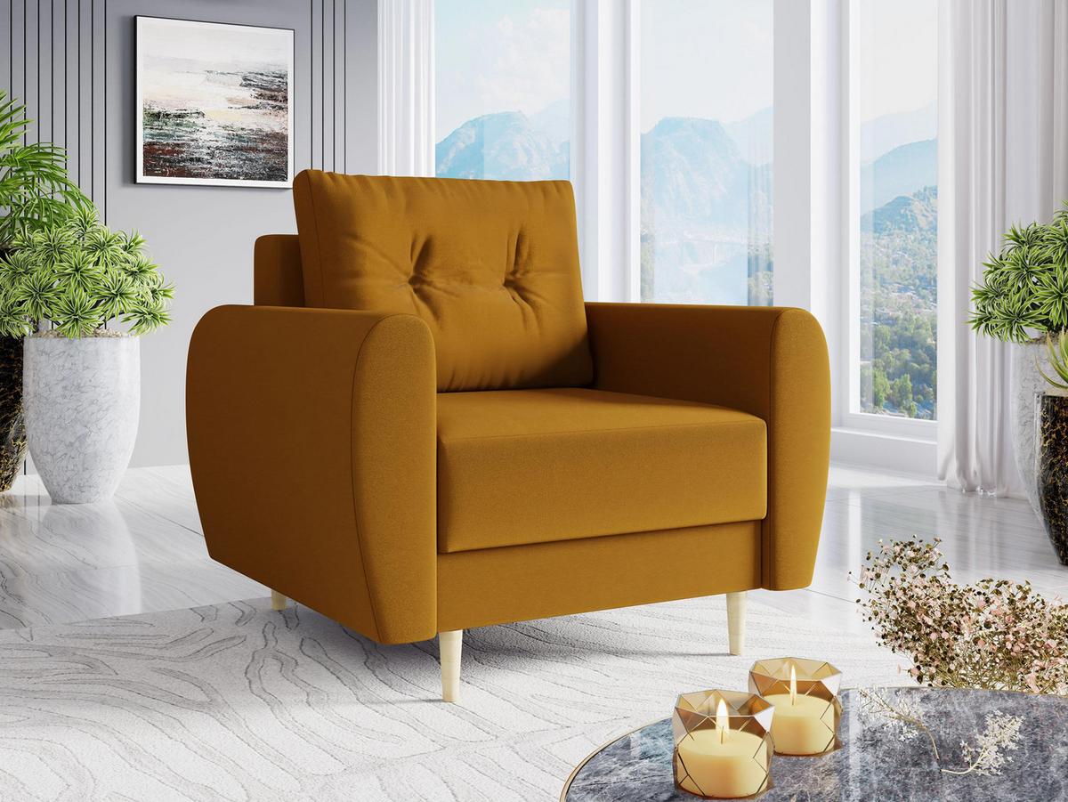 SESSEL Palermo - Braun/Naturfarben, Holz/Textil (104/95/82cm) - MIRJAN24